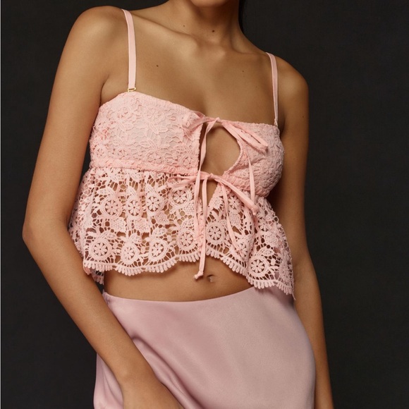 Anthropologie Tops - Anthropologie crochet lace cami